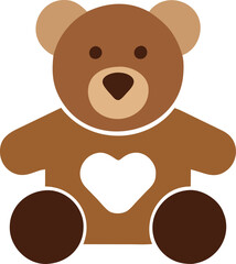 teddy bear with heart vector illustration, teddy bear logo, teddy bear cartoon fo rkids book,