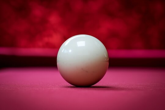 Red and white French billiard ball on burgundy slate board