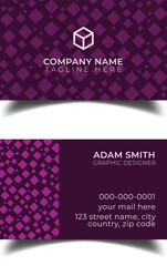 Creative premium double vector flat business card template design. 