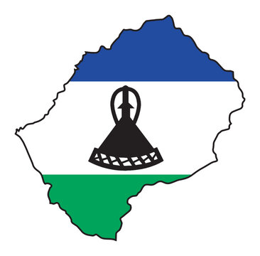 recommend clip art: Lesotho Silhouette Map With Inset Flag