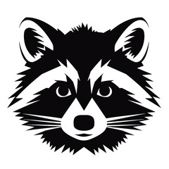 Animal raccoon icon isolated on white background.