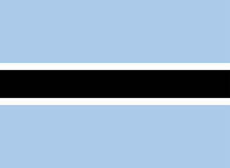 Obraz premium Close-up of national blue white and black flag of African country of Botswana. Illustration made February 14th, 2024, Zurich, Switzerland.