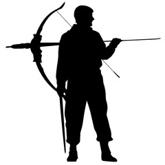 
Black silhouette of archer