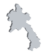 Laos Silhouette 3D Map