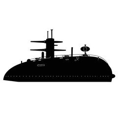 Fototapeta premium submarine silhouette isolated on white background 