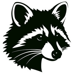 Animal raccoon icon isolated on white background.