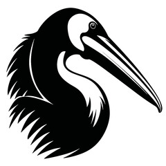 Vector image of pelican silhouette