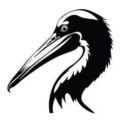 Obraz premium Vector image of pelican silhouette