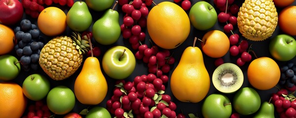 abstract colourful fruits background , fruits website banner background - obrazy, fototapety, plakaty