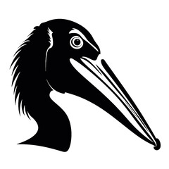 Vector image of pelican silhouette