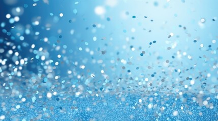 Fototapeta na wymiar The background of the confetti scattering is in Arctic Blue color.