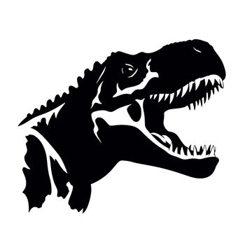 black t-rex head silhouette clip art preview