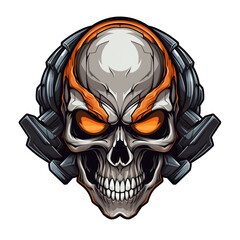 Skull dagger rose vector illustration stock illustration