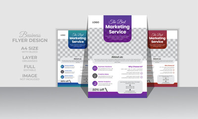 Templates for corporate, modern, abstract, and creative business flyers in A4 size are available.