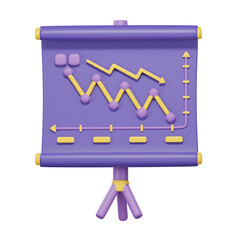 3d chart and trend graph arrow, Data analyze financial and stock market concept.