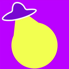 UFO saucer with purple background and text field.
Vector background.
Children's background