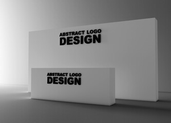 Welcome desk. Perspective view of a registration stand banners. Mockup for events, exhibitions and presentations.	

