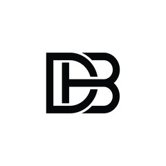 DB logo designed with letter D B in vector format