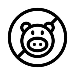 no pig line icon
