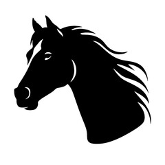 horse silhouette isolated on white