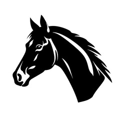 horse silhouette isolated on white