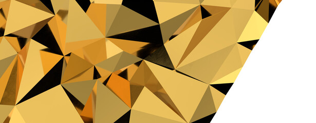 (Mehrere Werte)Gold polygon background 3d rendering, 3d illustration. Abstract triangle background. Gold background. Abstract Gold polygon wallpaper