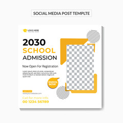 Back to School admission by social media post banner template Design. Kids School social media banner, School Students Admission social media post.