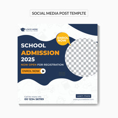 Back to School admission by social media post banner template Design. Kids School social media banner, School Students Admission social media post.