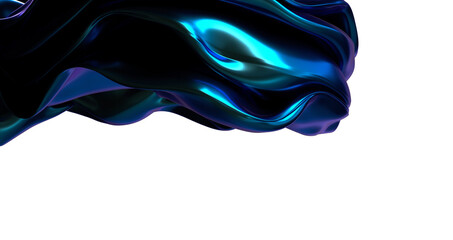 Wave of Tranquility: Abstract 3D Blue Wave Illustration for Serene Designs
