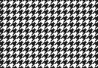 Pepita seamless pattern. Repeating pepito texture. Black houndstooth on white background.  Black and white houndstooth vector pattern.