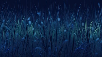 The background of the grass is in Navy Blue color. - obrazy, fototapety, plakaty