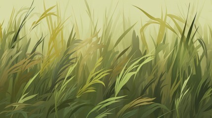 The background of the grass is in Olive color.