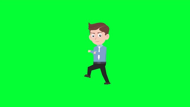 Cartoon character walking and tiptoe reaction background and 2d animation 4k, cartoon man, businessman, animated boy tip toe, thief, burglar, quiet