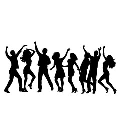 silhouettes of dancing people