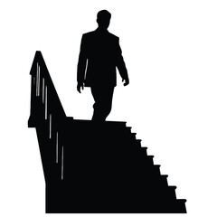 businessman walking on stairs