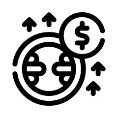 global economy line icon