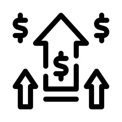 money growth line icon