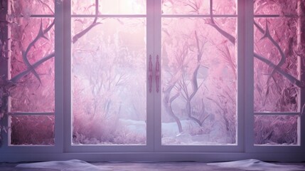 The frost background on the window is in magenta