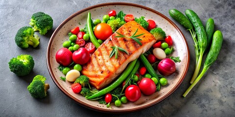 Horizontal view of dark skinned woman in good mood, raises arm with muscles, has strong body, dressed in gym outfit, listens audio via modern headphones, poses indoor. Fitness and music concep