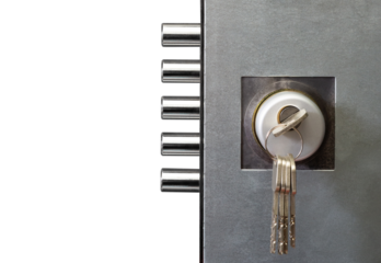 interior door lock with keys isolated