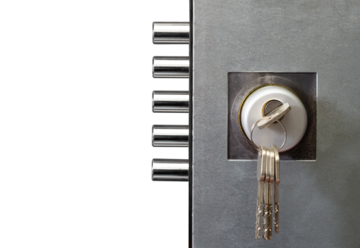 interior door lock with keys isolated