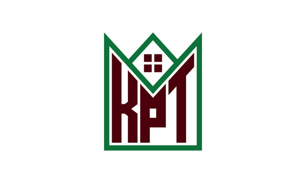 KPT initial letter real estate builders logo design vector. construction ,housing, home marker, property, building, apartment, flat, compartment, business, corporate, house rent, rental, commercial
