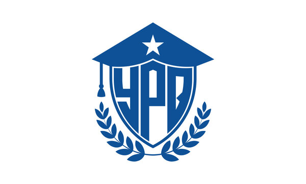 YPQ three letter iconic academic logo design vector template. monogram, abstract, school, college, university, graduation cap symbol logo, shield, model, institute, educational, coaching canter, tech