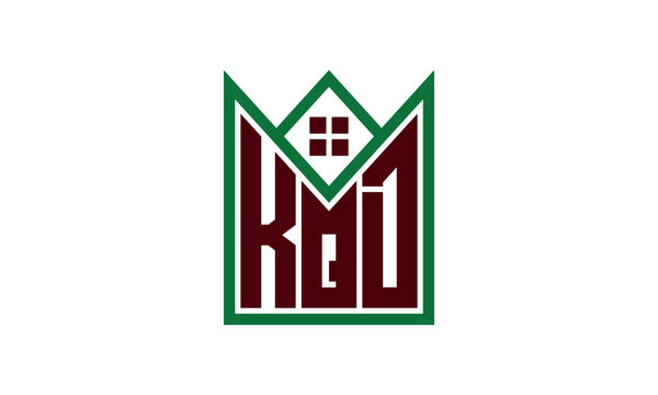 KQD initial letter real estate builders logo design vector. construction ,housing, home marker, property, building, apartment, flat, compartment, business, corporate, house rent, rental, commercial