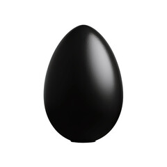 Black egg isolated on transparent background.