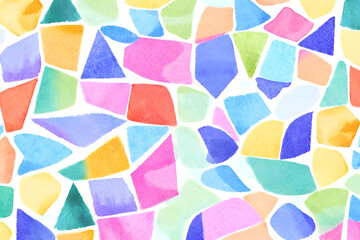 mosaic-inspired pattern shapes background, Colorful background, Watercolor mosaic background