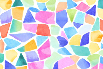 mosaic-inspired pattern shapes background, Colorful background, Watercolor mosaic background