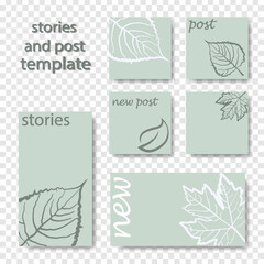 Design backgrounds for social media banner. Set of instagram post frame templates. Vector cover. Mockup for personal blog or shop. Layout for promotion. Endless square puzzle