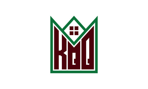 KQQ initial letter real estate builders logo design vector. construction ,housing, home marker, property, building, apartment, flat, compartment, business, corporate, house rent, rental, commercial