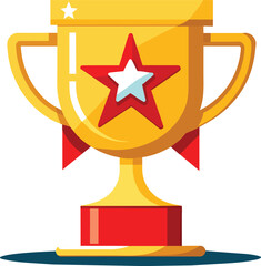 gold medal award trophy vector, Golden Trophy cup, rd, trophy, cup, and medal flat icon